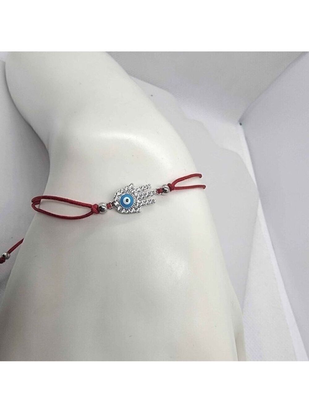 Brand New Sterling Silver 925 Hamsa Design With Red String Bracelet